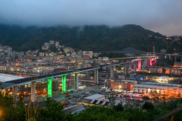 Genova, ex ponte Morandi - terminato impalcato e illuminazione t