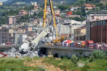 Genova - il secondo giorno dopo la tragedia di Ponte Morandi