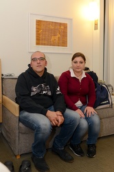Genova - Novotel - coppia sfollati Claudio Faraci e Jasmine Brun