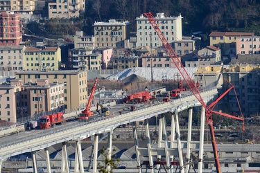 Genova, 06 02 2019 - Ponte Morandi - i lavori preparatori alla r