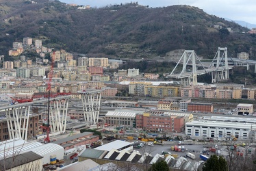 Genova - avanzamento lavori cantiere Ponte Morandi