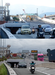 Genova, confronto fotografico a 5 anni dal crollo del ponte mora