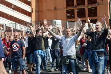 Genova, stadio Ferraris - la protesta dei tifosi genoani sotto l