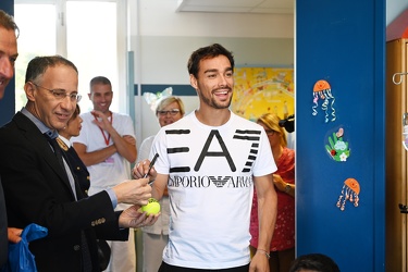 Genova, ospedale Gaslini - il campione di tennis Fabio Fognini i