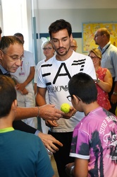 Genova, ospedale Gaslini - il campione di tennis Fabio Fognini i