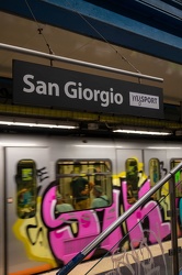 Genova, nuova livrea per la fermata di San Giorgio della metropo