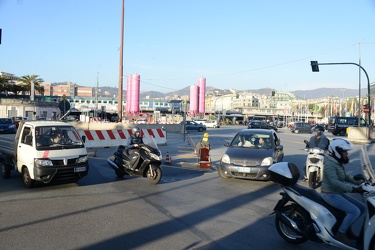 Genova - stazione Brignole - incrocio viabilita provvisoria caus