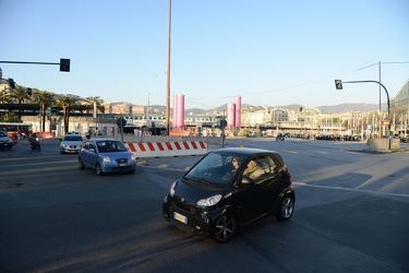 Genova - stazione Brignole - incrocio viabilita provvisoria caus