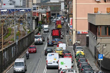 Genova - altra giornata di traffico su strade e autostrade